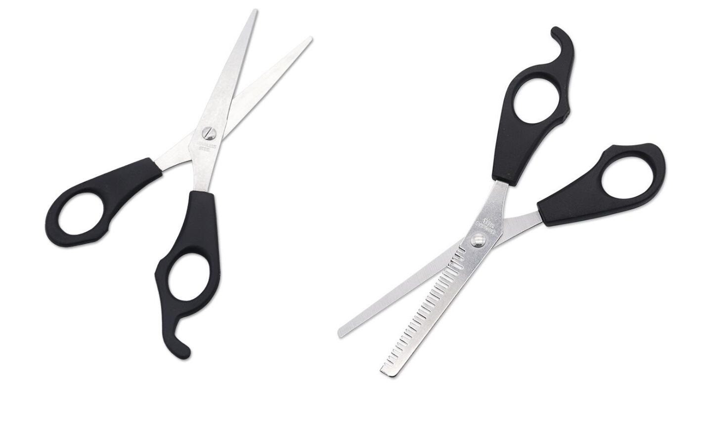 Flat scissors + dental scissors stainless steel beauty salon scissors professional haircut hair scissors set trimming bangs artifact