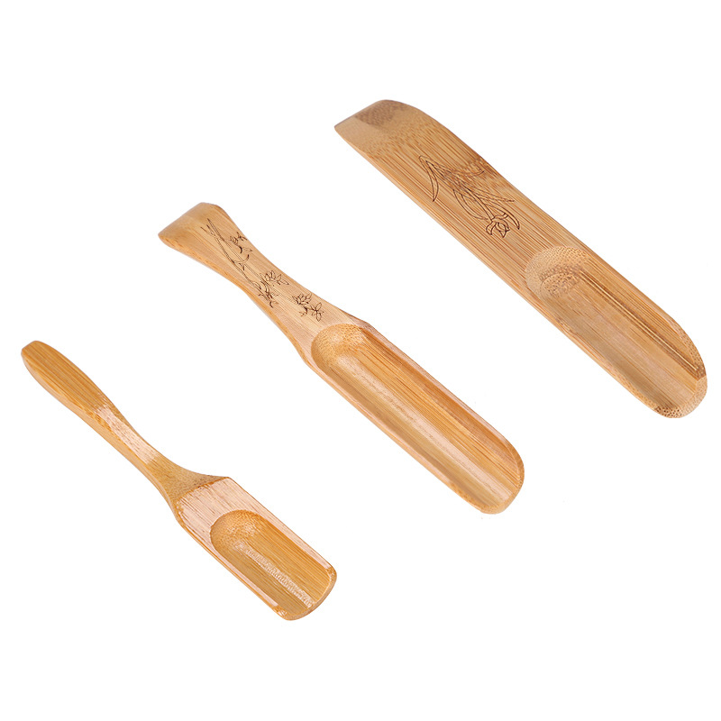 [Factory price] bamboo tea spoon tea ceremony six gentleman accessories bamboo tea shovel teaspoon shovel LOGO