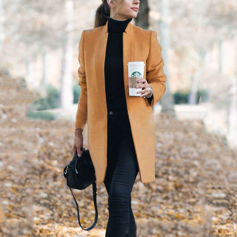 2020 cross-border for ladies stand collar slim wool coat wish Amazon hot explosions AliExpress wholesale