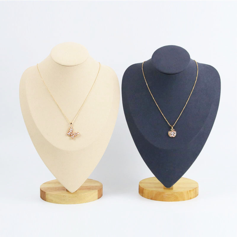 In stock fashion European and American style beech wood portrait neck jewelry necklace display rack jewelry rack display props home