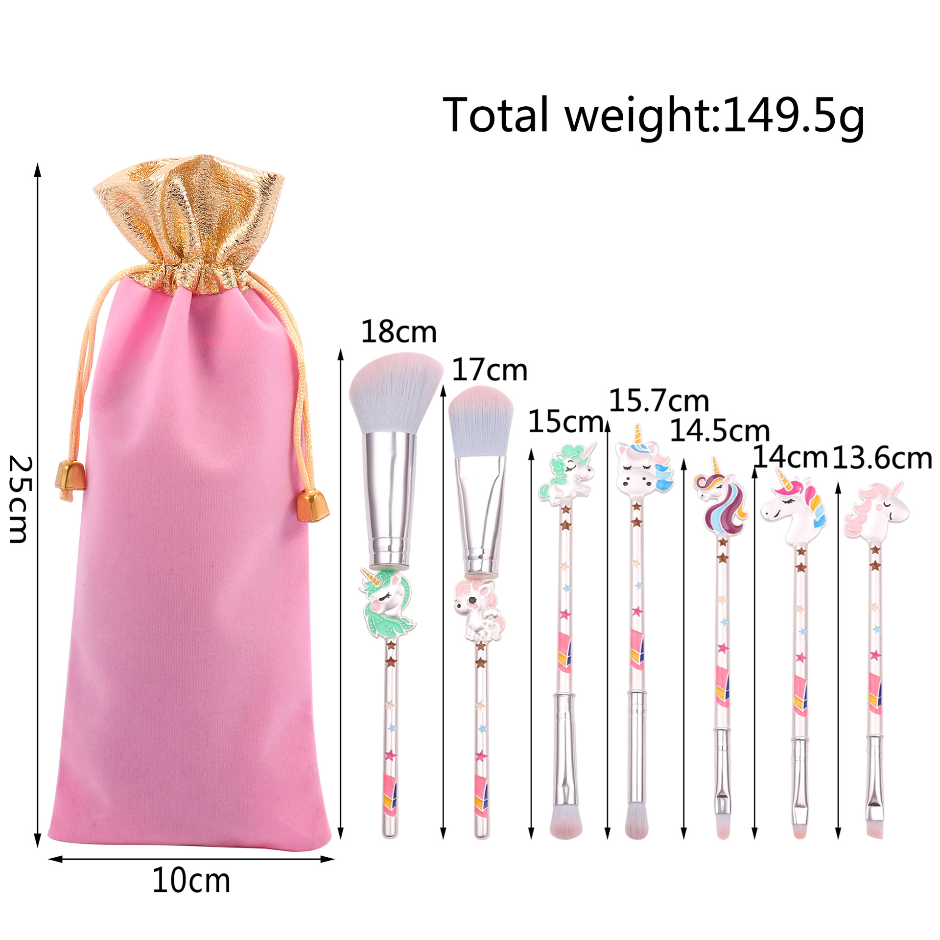 Midi Fox Unicorn Makeup Brush Loose Powder Eyeshadow Brush Set Eye Makeup Beauty Tools Factory Direct Sales