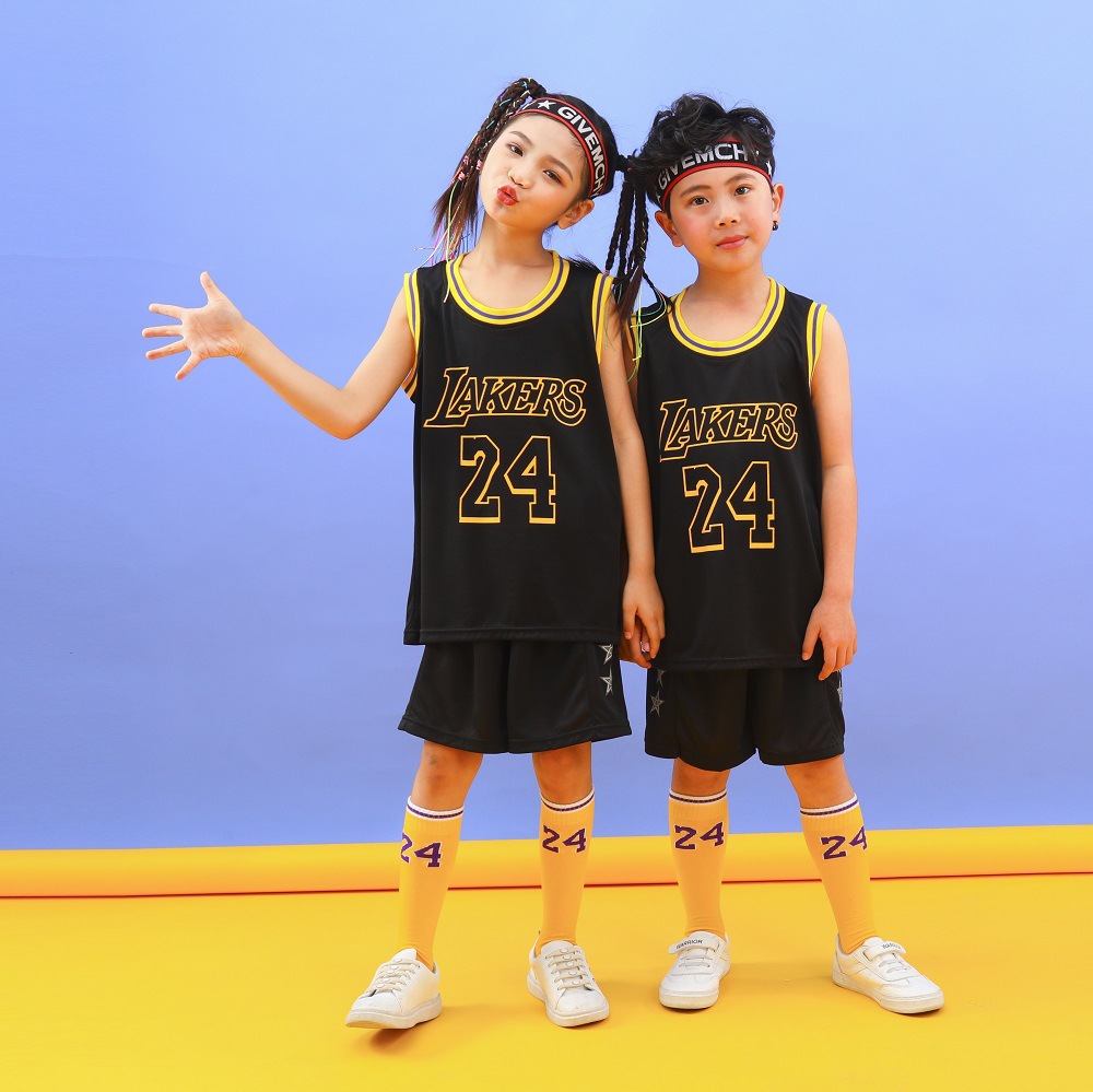 Children's Clothing Lakers No.24 Kobe Jersey Children's Basketball Clothing Suit Vest Men's and Women's Performance Competition Training Team Uniform