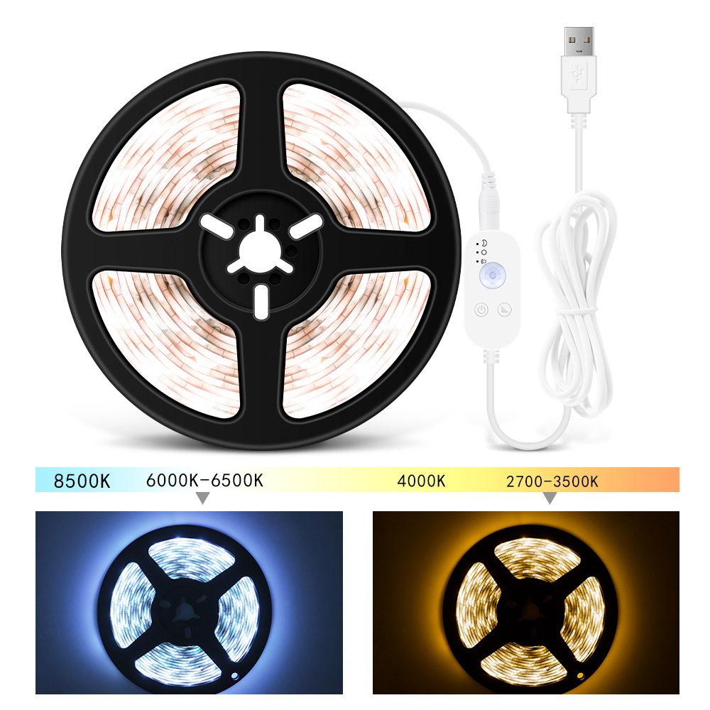LED light strip USB household human body intelligent induction waterproof light strip 2835 low voltage cabinet wardrobe soft light bar decoration