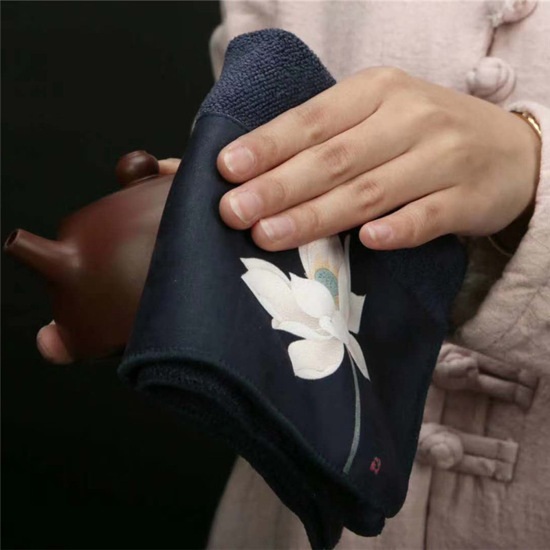 Square towel tablecloth tea mat fleece-lined tea towel absorbent tea cloth tea set accessories lint-free tea table tea table practical towel