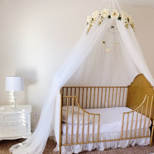 Ins New Children's Tent Rose Garland Mesh Baby Mosquito Net Dome Hanging Decorative Bed Net Tent Bed Mantle