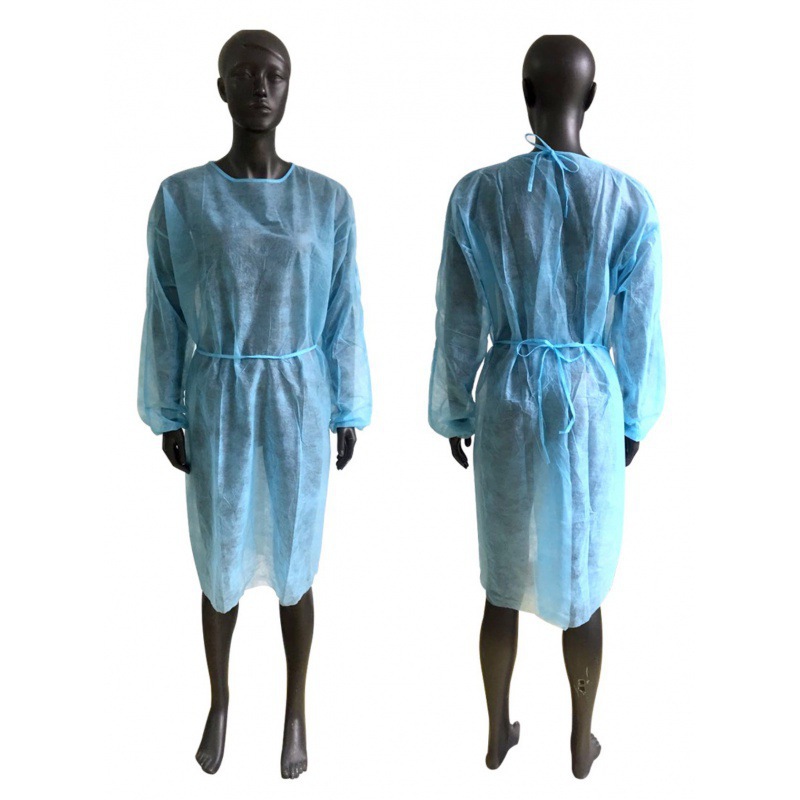 Factory disposable non-woven isolation gown protective clothing disposable overalls dustproof isolation clothing blue spot