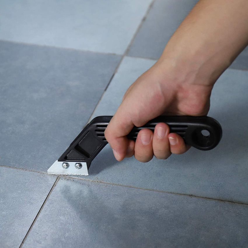 3-piece set of bevel handle scraping rake scraper blade combination floor tile gap residue cleaning