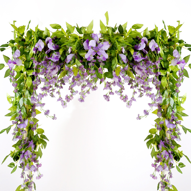 Amazon simulation wisteria flower strip bean flower strip green tree vine decoration plant vine wedding fake flower wholesale