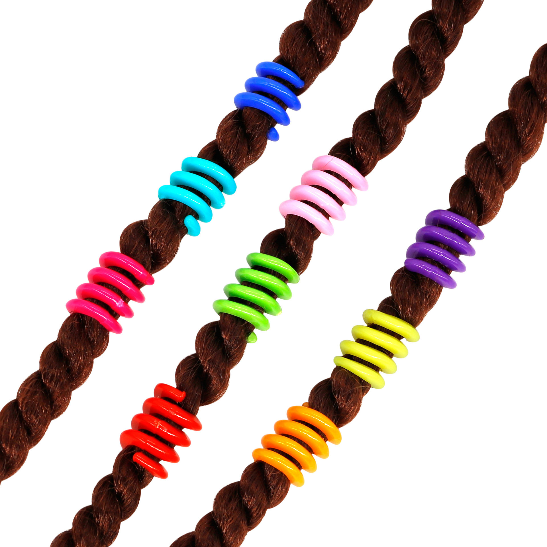 Wig Dirty Braid diy Plastic Spring Circle Hair Extension Ring Decoration Accessories Dirty Braid Large Hole Roll Spring Hair Accessories
