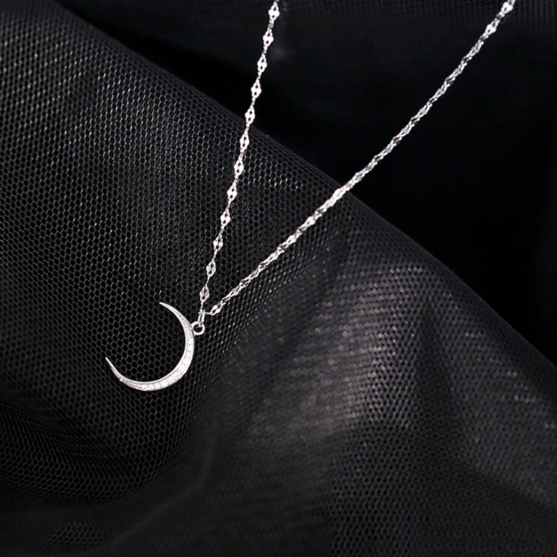 Flash Diamond Moon Anklet Women's Niche Design Fashion 2021 Trendy Cold Style Simple Korean Style Internet Celebrity Student Jewelry