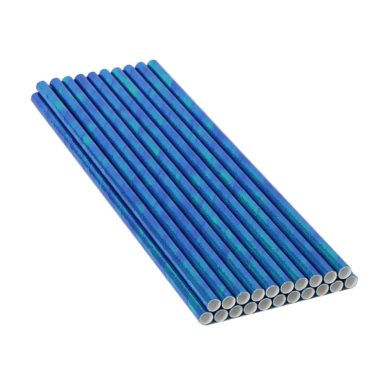 Factory Direct Supply Coated Paper Straw Rainbow Paper Straw Degradable Party Pearl Film Straw Customized Wholesale