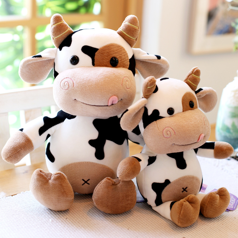 Cute Calf Plush Toy Black and White Milk Cow Doll Cute Cow Cow Doll Doll Pillow Birthday Gift