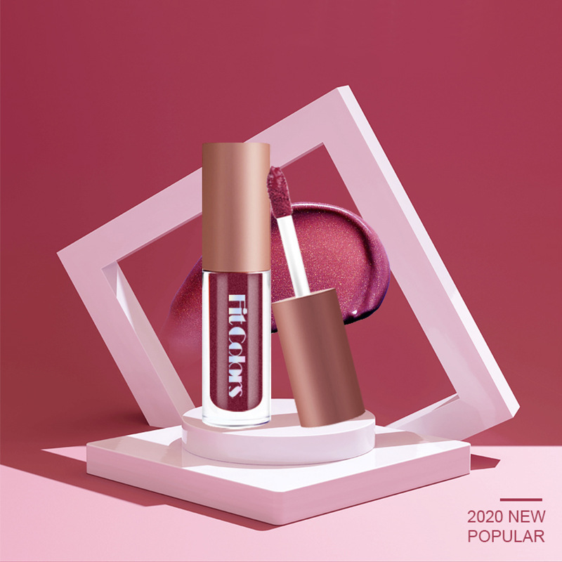 Cross-border makeup Fit Colors Diamond lip gloss lip glaze Liquid Lipstick Metallic color is not easy to stain Cup lip gloss pearlescent