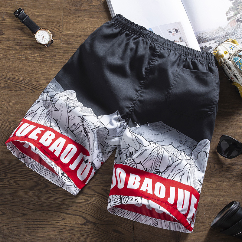 Summer New Cross-border Quick-dry Beach Pants Men's Loose Casual Large Size Five-point Pants Couple Shorts Large Pants Men