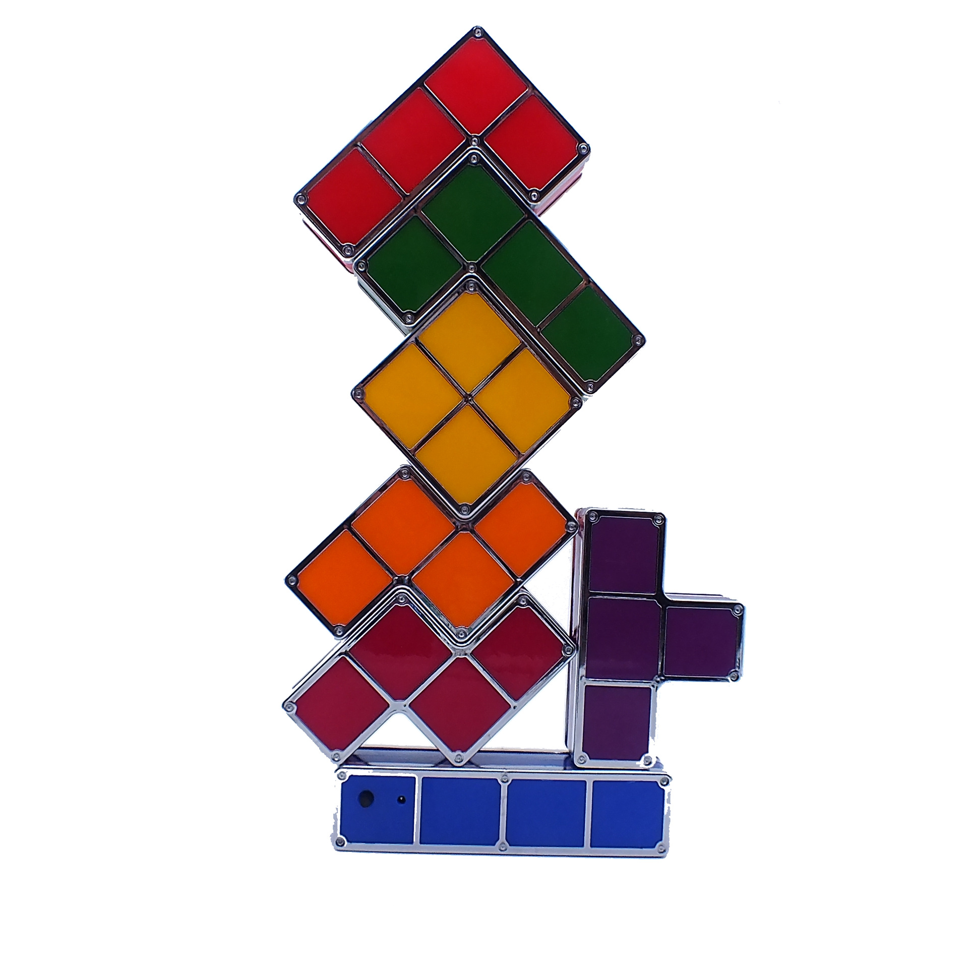 7 Color square lamp creative superimposed LED luminous building block table lamp bedroom night light hotel window atmosphere lamp