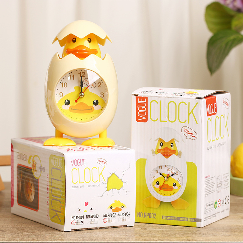 Creative Cartoon Egg Shell Chicken Alarm Clock Student Gift Children's Bedroom Bedside Ornaments Children's Birthday Gift