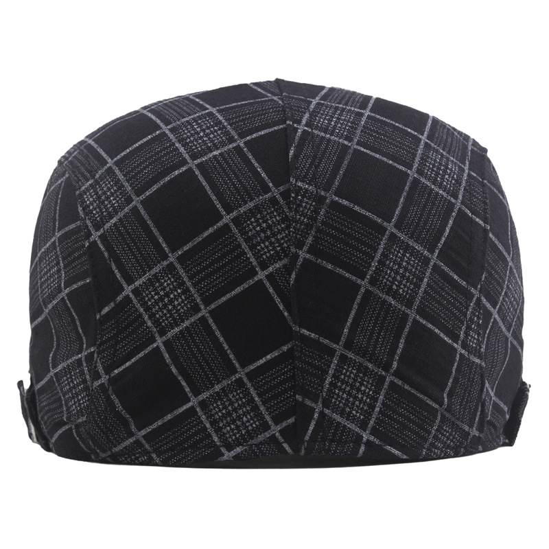 Spring and summer men's and women's plaid newsboy cap pure cotton progressive cap fashion casual cap outdoor sun hat beret