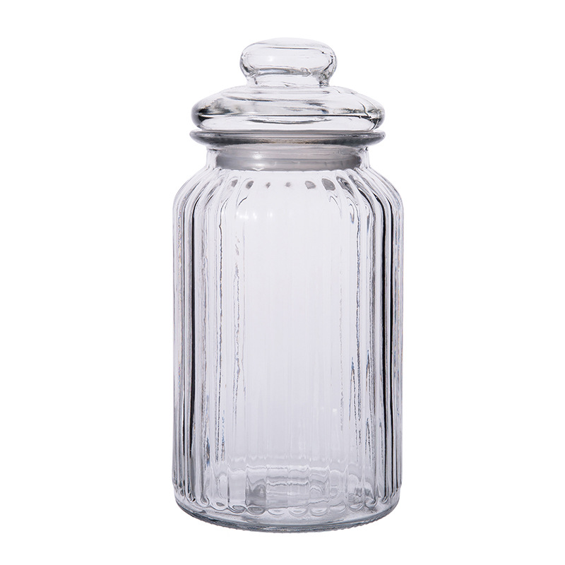 Factory wholesale glass sealed jar transparent pickle bottle pickle jar household cereal sealed storage jar