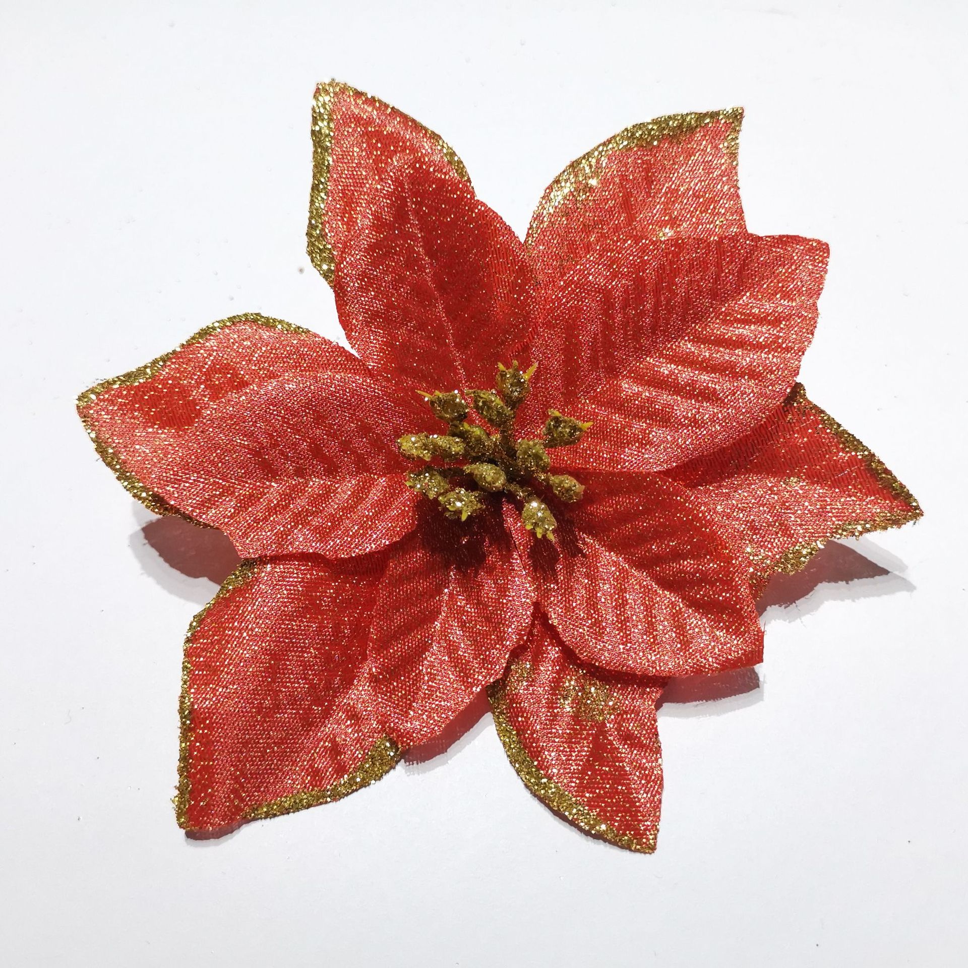 Wholesale and Retail Artificial Christmas flower 13cm large Christmas tree decorative flower foreign trade cross-border hot Christmas accessories