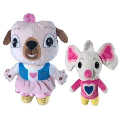 European and American preschool education cute pet kindergarten Chip and Potato pink dog and Mouse plush toys