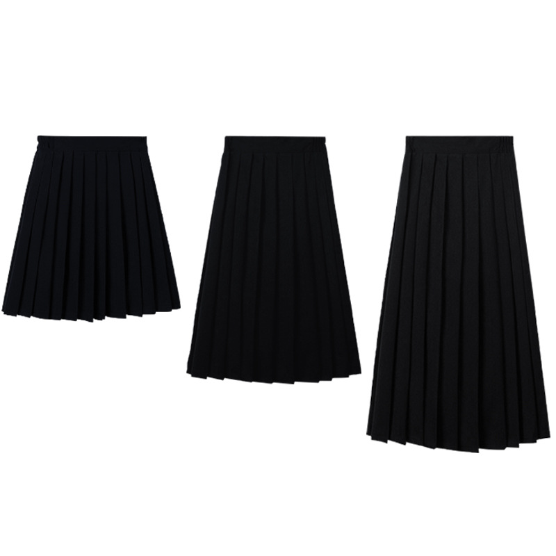 jk skirt short medium length solid color skirt elastic waist uniform skirt clothing sailor suit female school uniform middle school student