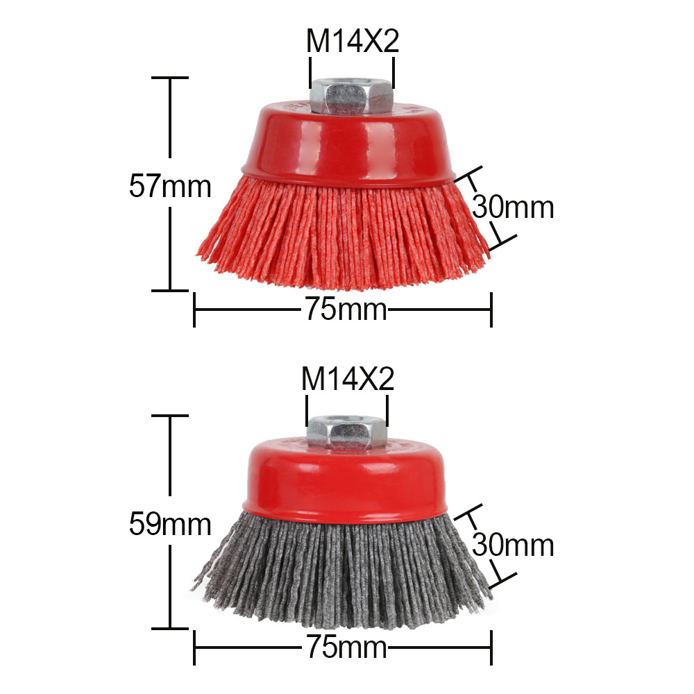 3 inch 75 screw bowl type abrasive wire tool brush nylon abrasive wire polishing brush furniture relief grinding wheel industrial brush