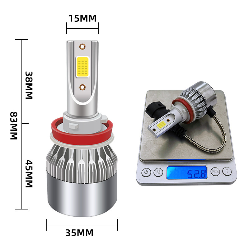 C6led 超高輝度車オートバイヘッドライトフロントスポットライト修正されたヘッドライト H4 H7 H11 H13 車両照明アクセサリー|undefined