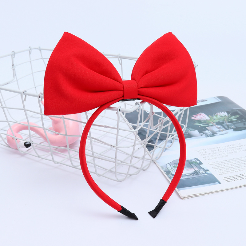 Cross-border cute princess bow tie hairband selling cute knitted fabric bow head band Children's Festival performance props wholesale