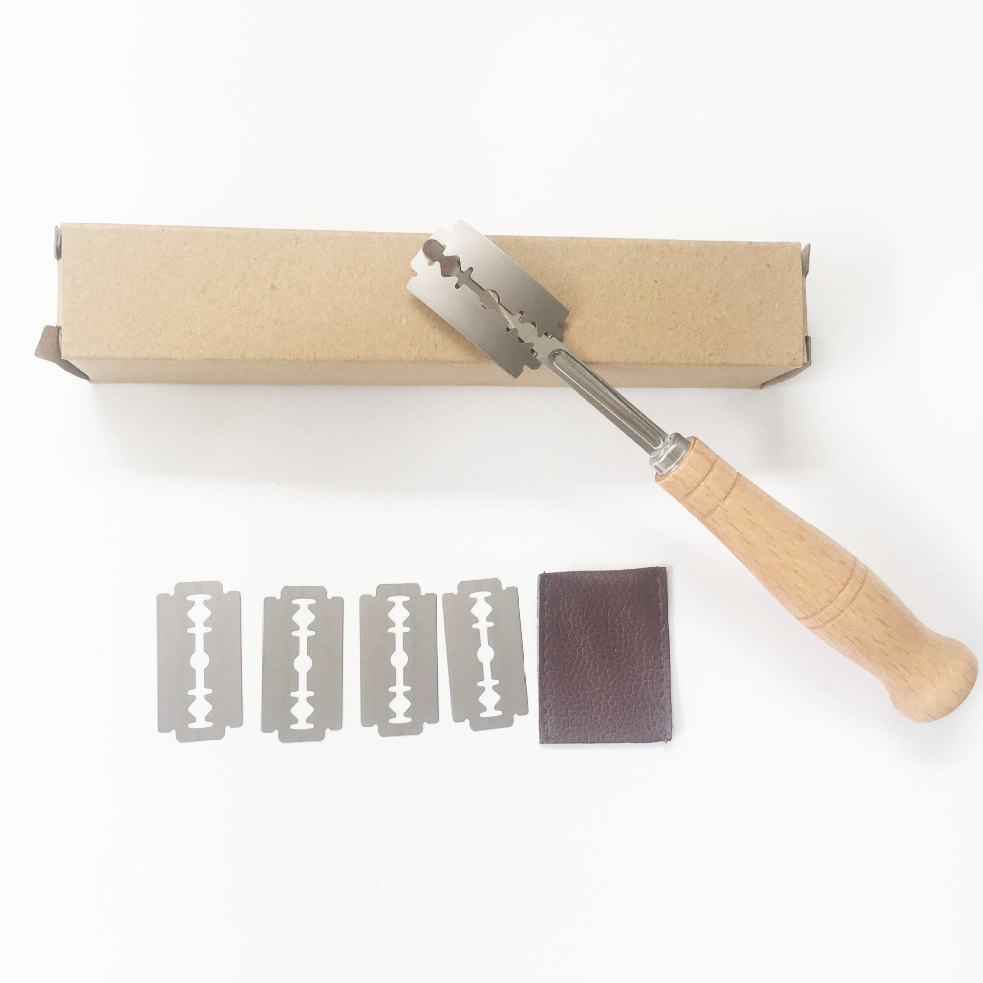 Wooden handle arc cutting knife bread repair knife European bag French stick shape cutting knife in stock without LOGO