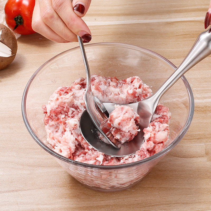 Stainless steel meatballs spoon squeezing meatballs kitchen utensils household stainless steel meatballs maker kitchen meatballs