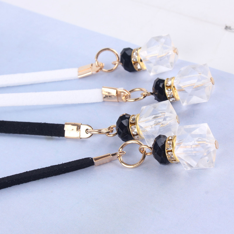 Women's Korean-style Belt Fine Decoration Dress with Skirt Bow Tie Waist Rope Lengthened Strap Black