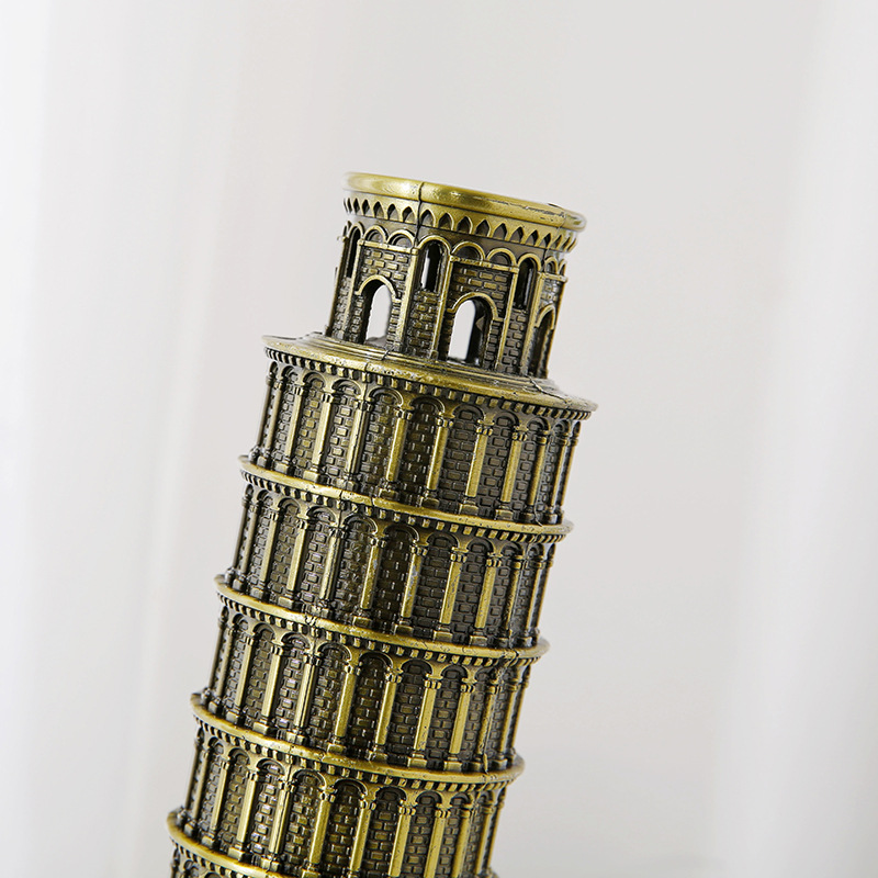 Leaning Tower of Pisa Model Ornaments World Landmark Architectural Metal Crafts Home Decoration Gift Toys
