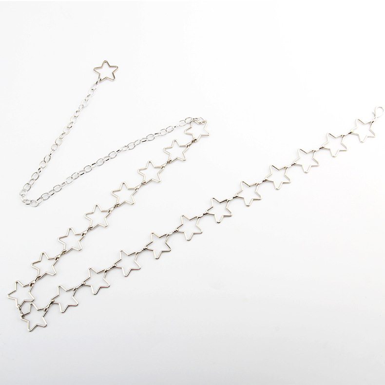 Women's Waist Chain Star Decoration Thin Belt Simple All-match Dress Fashion Waist Chain Small Belt Skirt In Stock_voghion.com