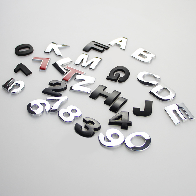 Car English letters car stickers metal personality modification large DIY digital number love creative displacement tail label