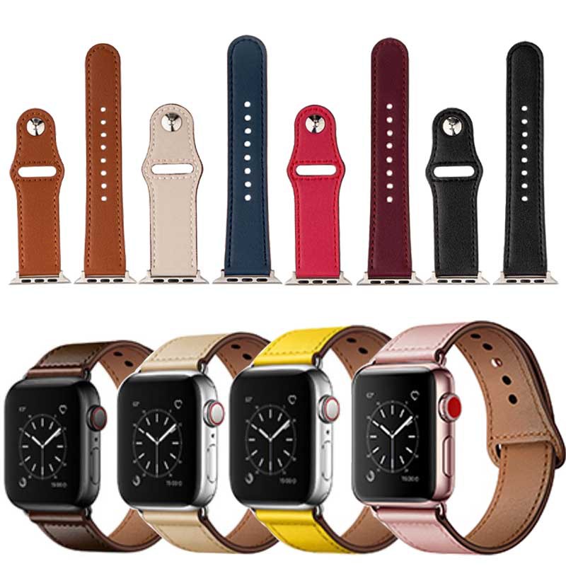 Suitable for Apple Watch iWatch connector strap head layer cowhide Apple Watch genuine leather strap