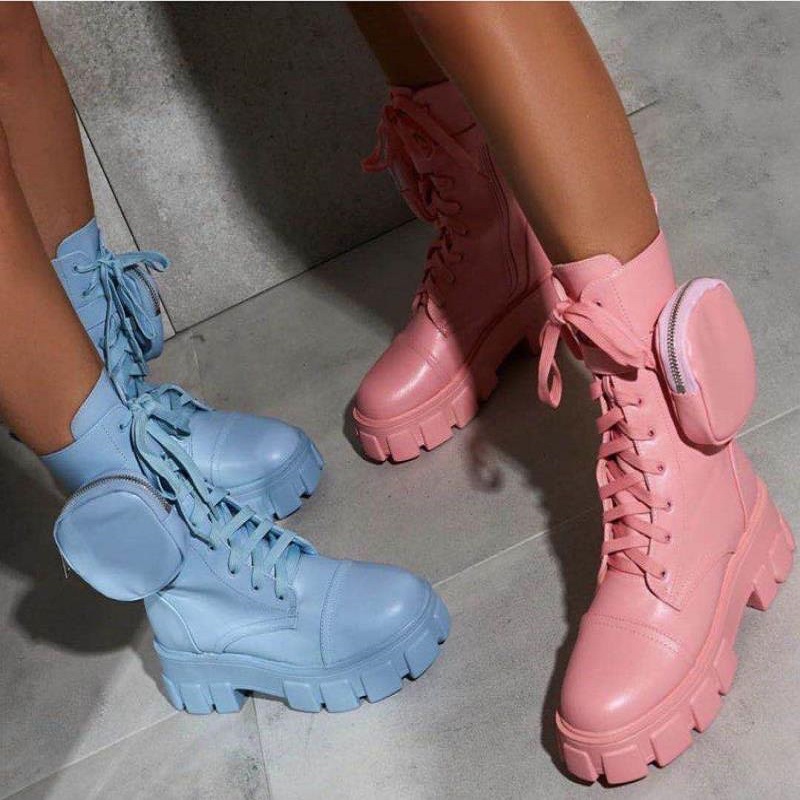 2022 Martin Boots English Style Platform Thick Bottom Flat Boots Cross-border Women's Shoes Foreign Trade Large Size Women's Boots Factory Direct Supply