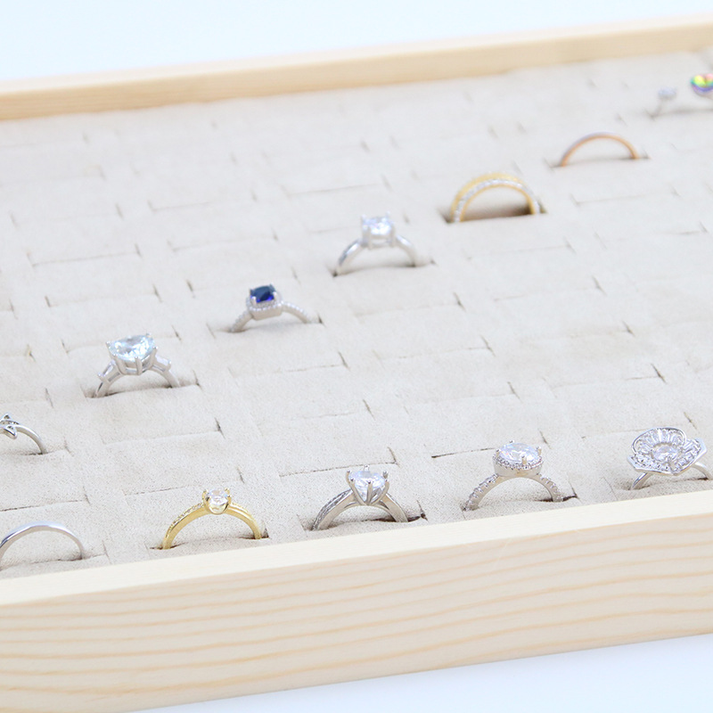 Shooting Props Simple Style Log Jewelry Display Tray Fashion Ring Necklace Bracelet Watch Bracelet Jewelry Tray