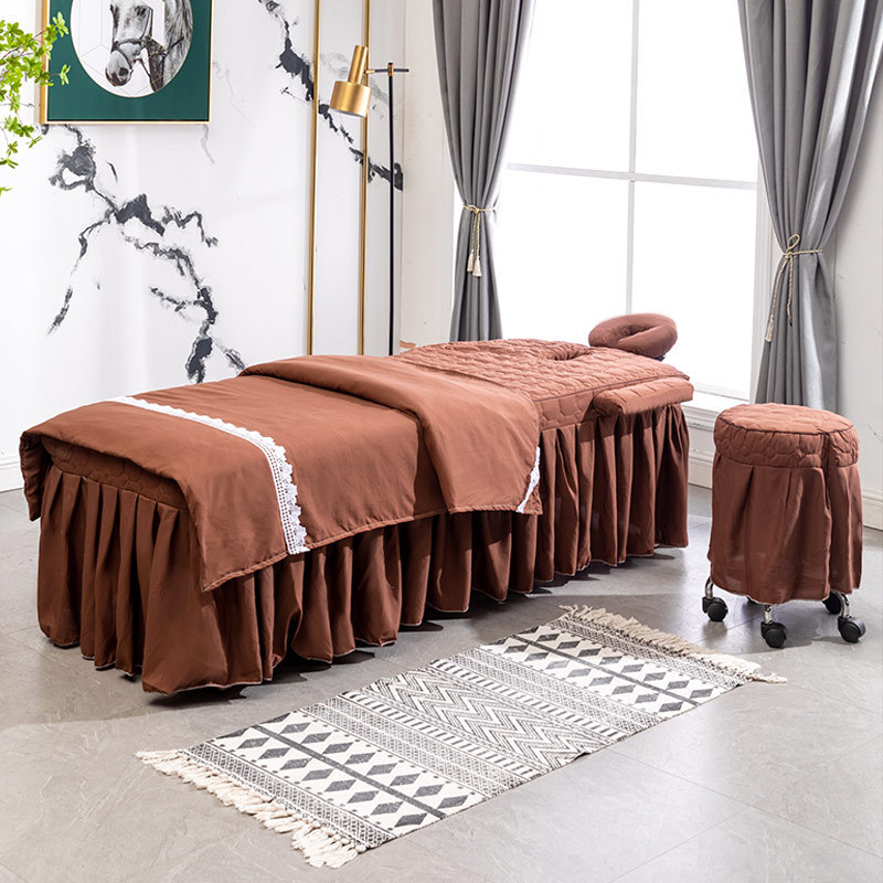 新品ベッドカバー折りたたみ美容マッサージベッド専用4点セット理学療法鍼灸中医マッサージ入れ墨ベッド用ベッドカバー|undefined