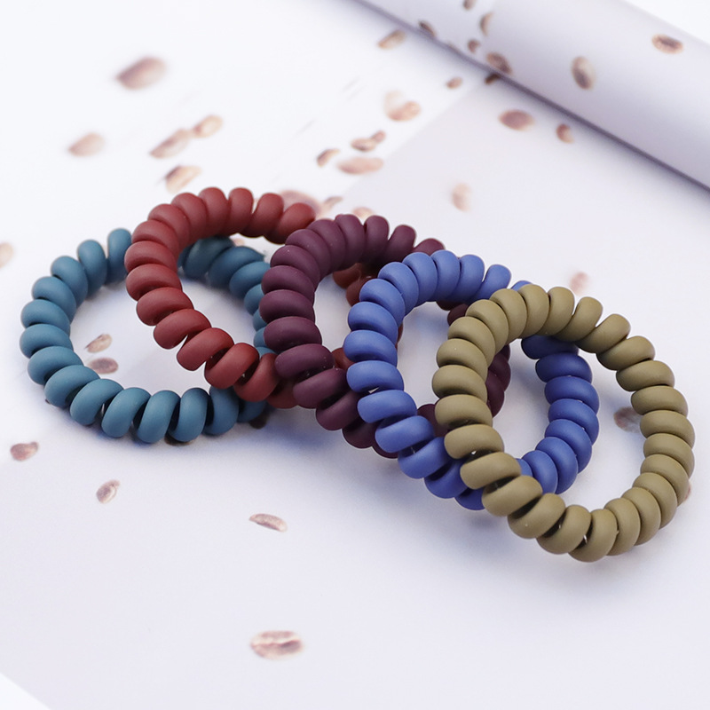 10 color fashion frosted matte telephone line Hair ring ladies large bracelet rubber band elastic seamless head rope manufacturers wholesale