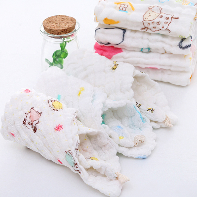 Five Square Baby Six-Layer Slipper Baby Small Square Baby Towel Newborn Towel Baby Face Towel