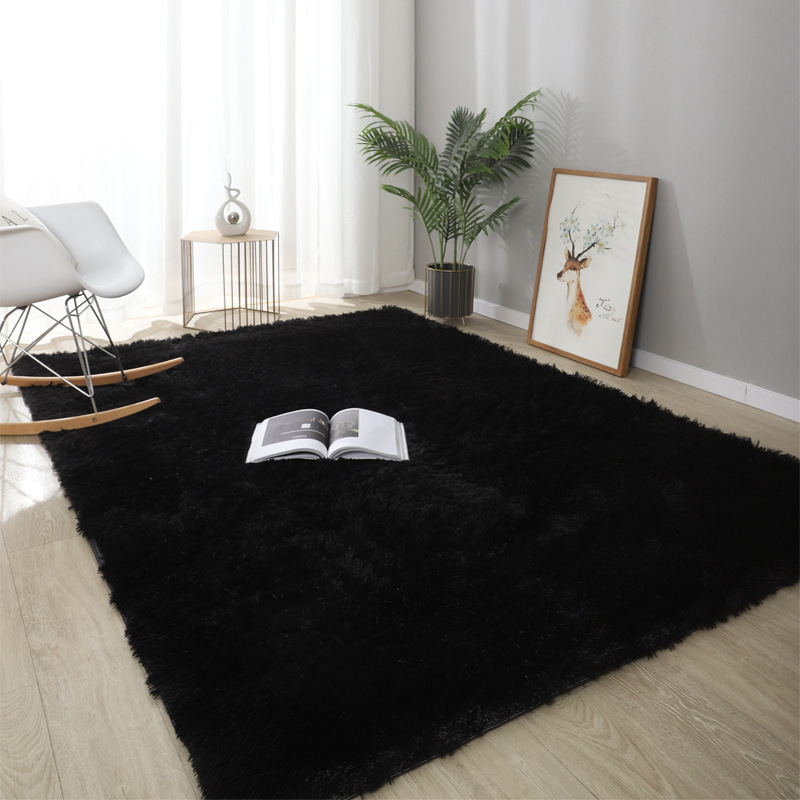 Factory wholesale simple modern silk wool carpet living room washable PV velvet floor mat bedroom bedside blanket Nordic ins