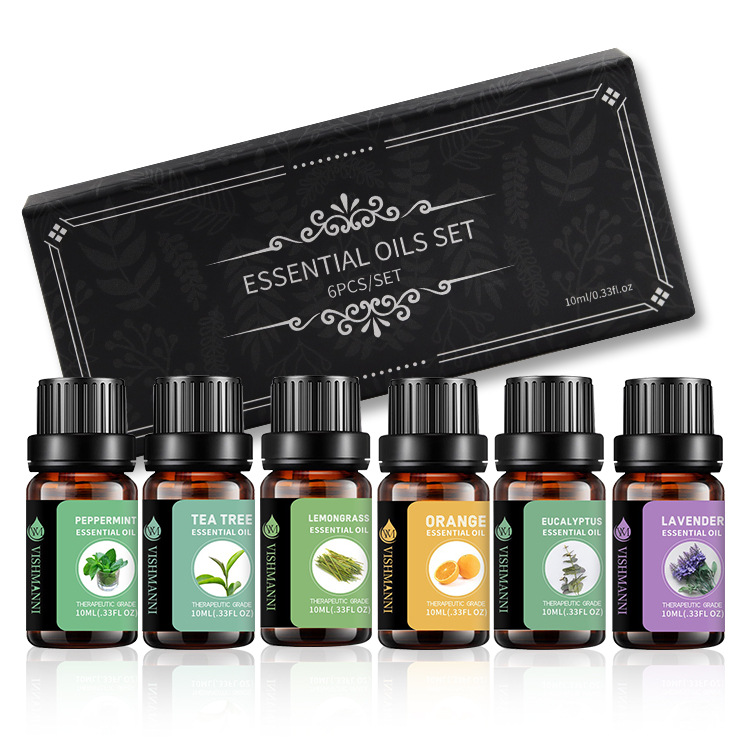 Uni-Party Plant Aromatherapy Candle Handmade Soap Raw Material 6-Piece Set Cross-Border Wholesale Essential Oil Set Massage Oil