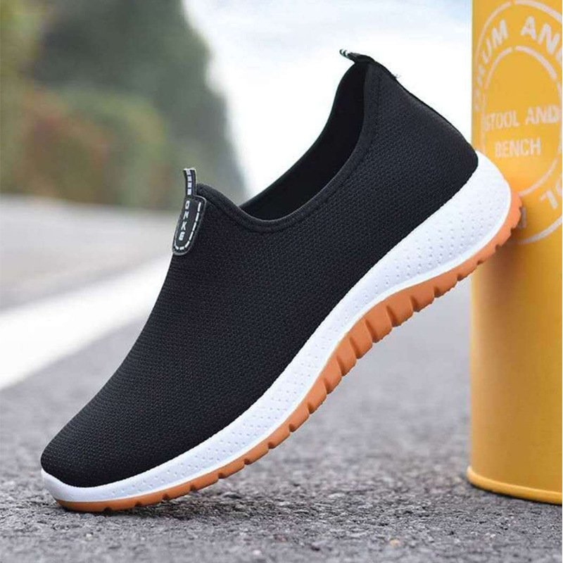 Middle-aged and elderly walking shoes father shoes breathable beef tendon soles old Beijing canvas shoes men's shoes men