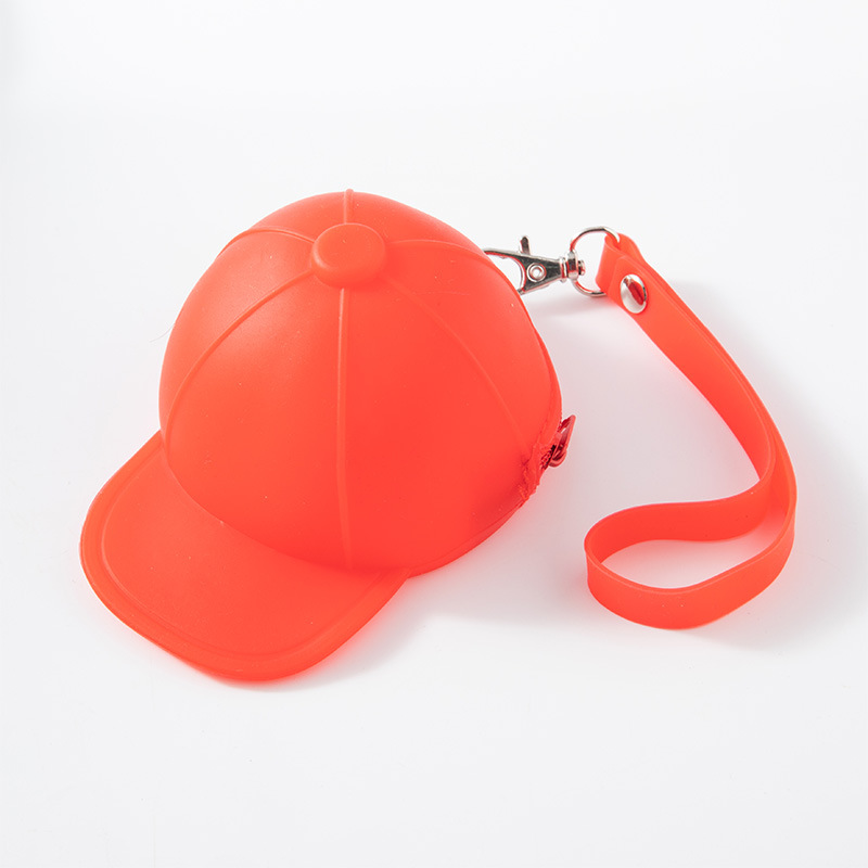 Korean Cute Cartoon Candy Color Baseball Cap Coin Bag Mini Hat Key Bag Silicone Women's Change Clutch Bag