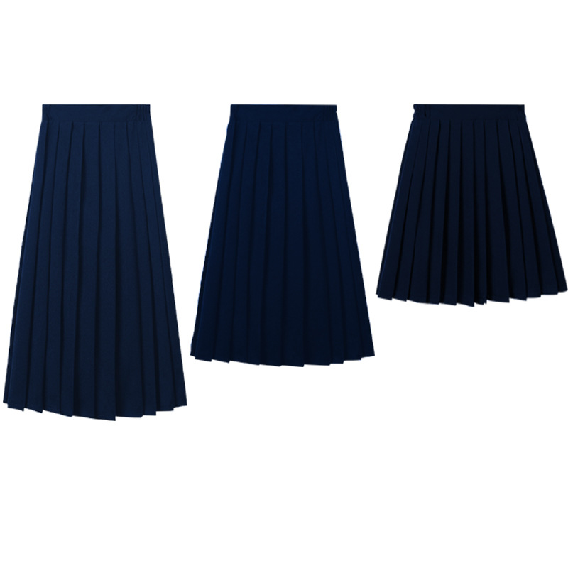 jk skirt short medium length solid color skirt elastic waist uniform skirt clothing sailor suit female school uniform middle school student
