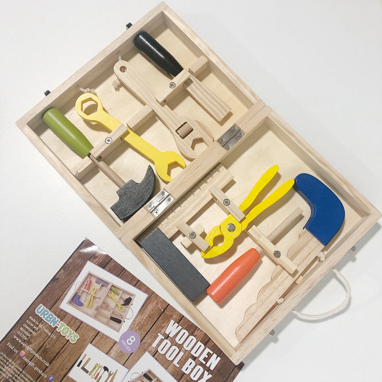 Wooden Portable Multifunctional Children's Toolbox Maintenance Kit Combination Puzzle Play Home Disassembly Nut Toy - ShopShipShake