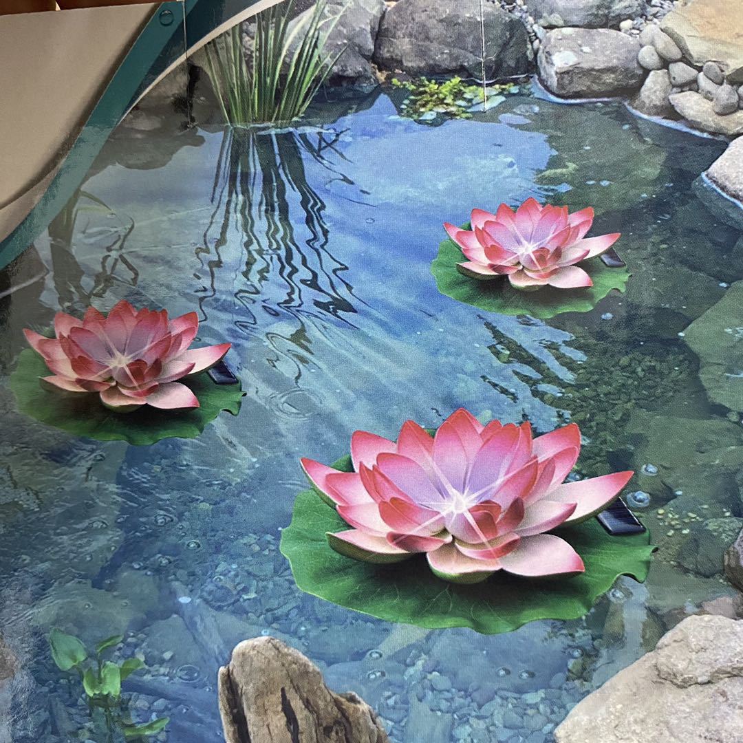 Factory supply solar lotus water float light solar landscape light solar wish water float light