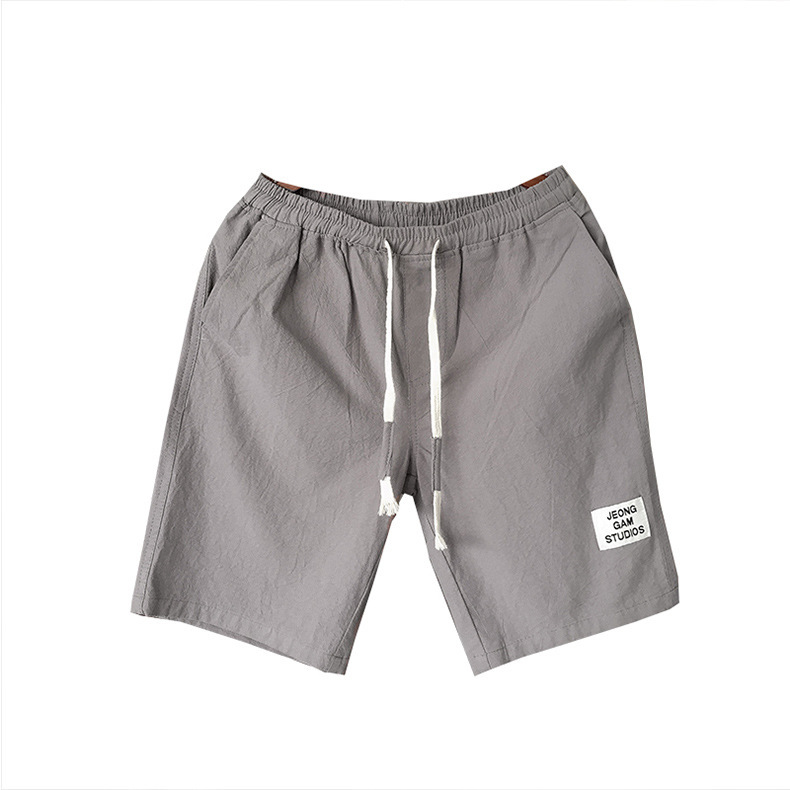 Pants men's cotton and linen cropped pants men's summer sports beach shorts casual pants linen shorts plus size