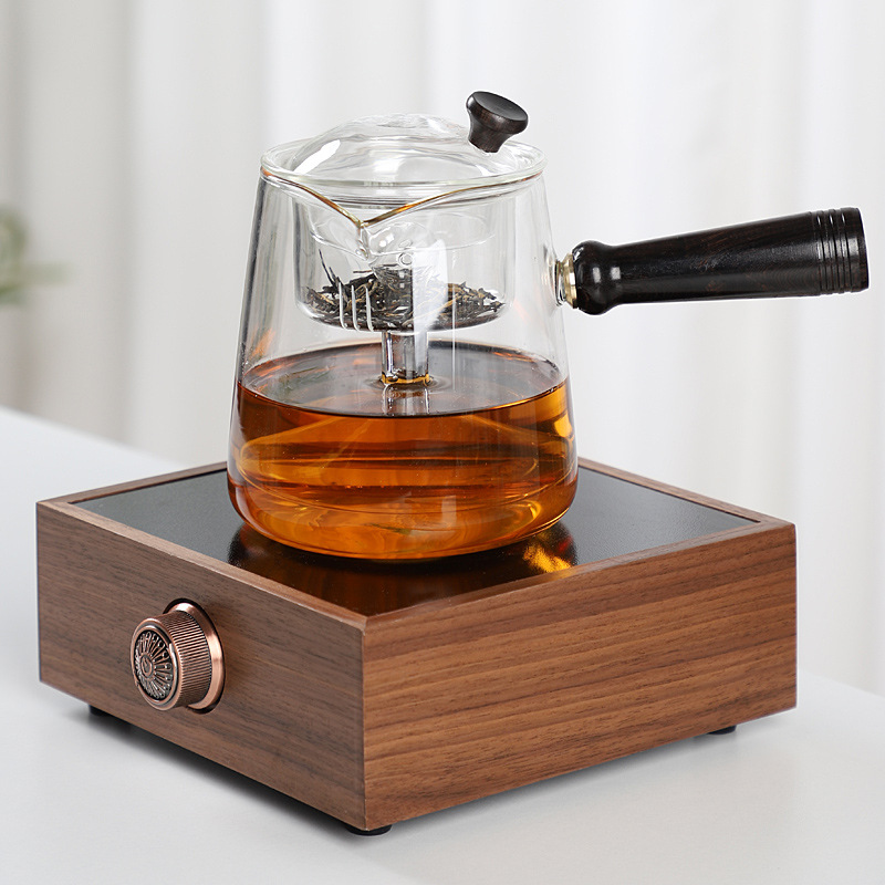 Commercial electric pottery tea stove walnut tea stove does not pick pot solid wood electric pottery stove mini intelligent tea maker generation