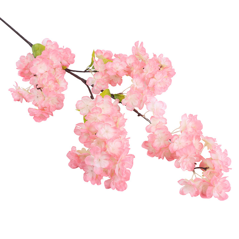 Simulation cherry blossom branch wedding cherry tree pear blossom peach blossom branch plastic decorative flower silk flower living room fake flower factory wholesale
